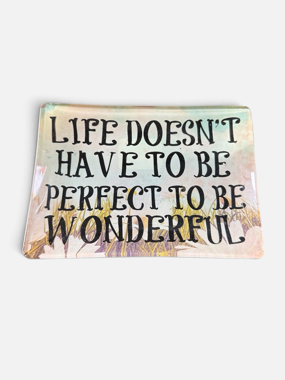 Paper Source Pastel Inspirational Glass Decorative Dish with Black Lettering